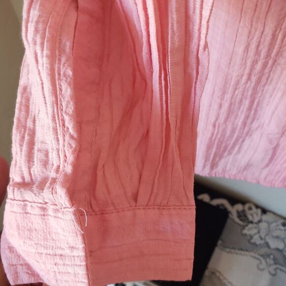 Oversized Baggy Pink Crinkle Blouse - Picture 7 of 7